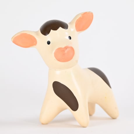 チェコ　ニクロヴァー　ソフビ人形　牛　1970年代　高さ9cm