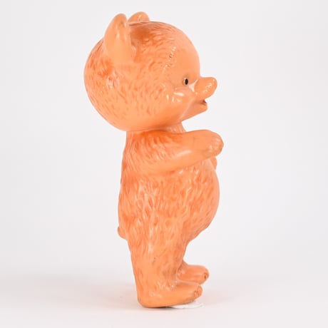 チェコ　1970年代　オレンジ色のクマ　ソフビ　高さ16.5cm