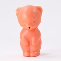 ソビエト　年代不明　オレンジ色の小さなくま　プラスチック　人形　高さ9.5cm