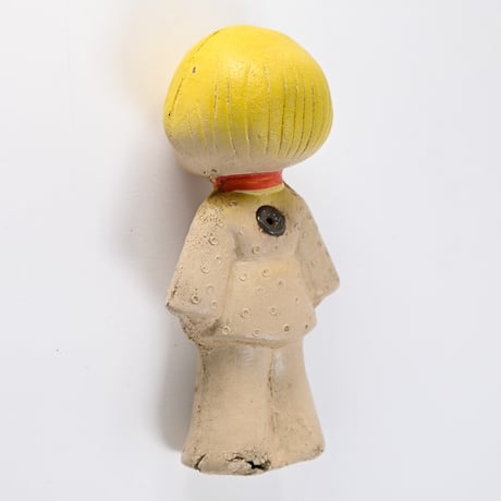 ソビエト　年代不明　青い目の子ども　ソフビ　人形　高さ13.5cm