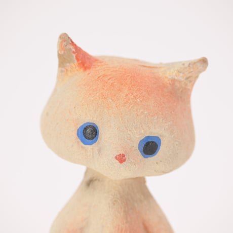 ソビエト　年代不明　青いズボンの猫　ソフビ　人形　高さ13cm