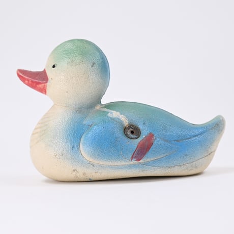 ソビエト　年代不明　赤い口の水鳥　ソフビ　人形　全長16cm