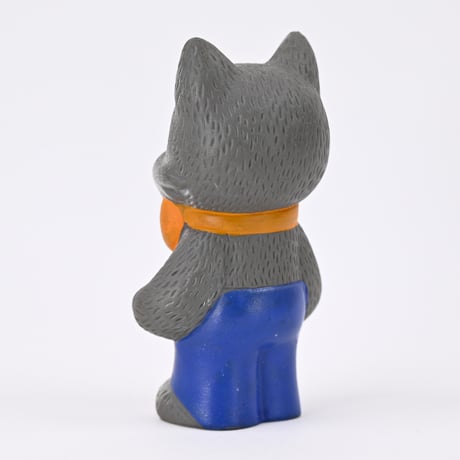 ソビエト　年代不明　蝶ネクタイをした猫　ソフビ　人形　高さ12cm