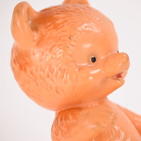 チェコ　1970年代　オレンジ色のクマ　ソフビ　高さ16.5cm