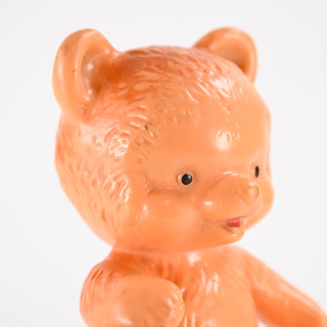 チェコ　1970年代　オレンジ色のクマ　ソフビ　高さ16.5cm