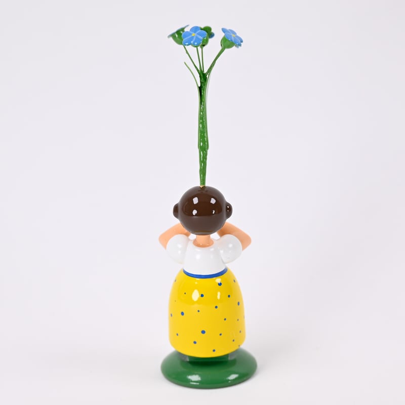 ザイフェン　ミュラー工房　花を持つ女性　ヴィンテージ　新品　セット　レアお値下げ ドイツ ザイフェン エルツ地方 お花を持つ人形 木製 1043