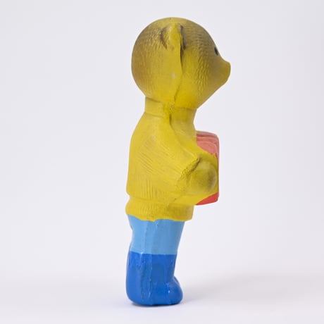 ソビエト　年代不明　アコーディオンを持ったクマ　ソフビ　人形　高さ17.5cm