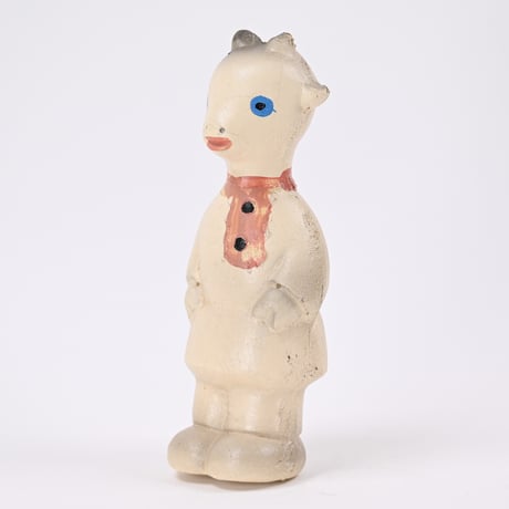 ソビエト　年代不明　白いやぎ　ソフビ　人形　高さ14cm