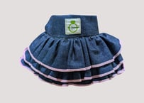【ご注文の品】フレンチブルドッグ　てんちゃん用　フリルデニムスカート　Lサイズ