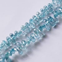 【高品質】ブルージルコン　ファセット　ドロップ　ロング連
