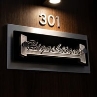 （hyo084）アクリル表札 レーザーカット 切り文字 マンション 英字タイプ 簡単取付け 超軽量 ハイセンス オーダーサイズ可 機能門柱