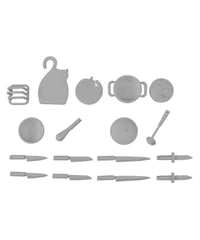 【予約】【送料無料】プラスチックキット「お料理セット01 グレー」　1/12スケール　［PLUM］