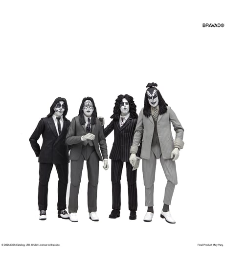 【予約】KISS キッス/ 地獄への接吻 Dressed to Kill アルバムカバー 7インチ アクションフィギュア 4PK　[ネカ]