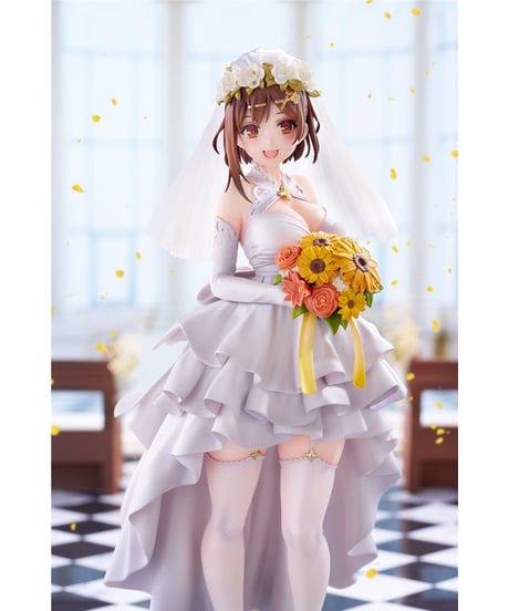 【予約】ライザのアトリエ３ ～終わりの錬金術士と秘密の鍵～　ライザ（ライザリン・シュタウト）ウェディングStyle　1/7　塗装済み完成品　［キューズQ］
