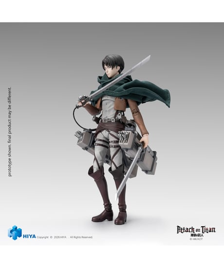 【予約】 進撃の巨人 1/12 アクションフィギュア リヴァイ・アッカーマン　［ハイヤトイズ］