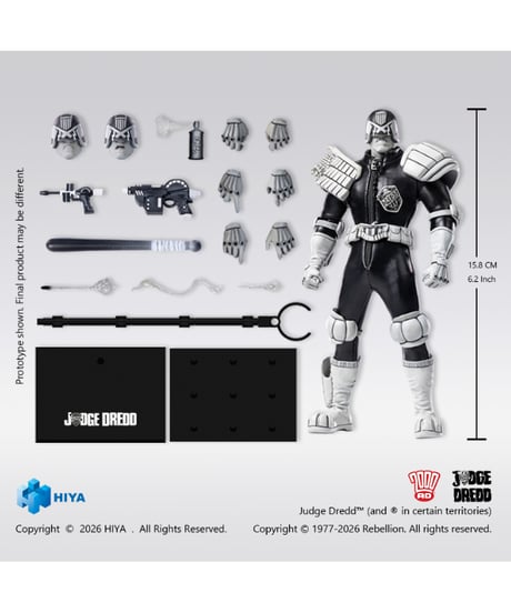 【予約】ジャッジ・ドレッド 1/12 アクションフィギュア ブラック＆ホワイト Ver.　［ハイヤトイズ］