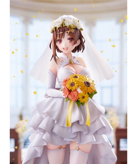 【予約】ライザのアトリエ３ ～終わりの錬金術士と秘密の鍵～　ライザ（ライザリン・シュタウト）ウェディングStyle　1/7　塗装済み完成品　［キューズQ］