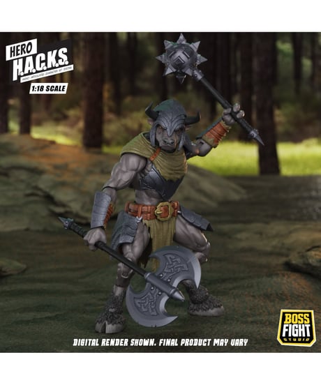 【予約】【送料無料】ヒーロー H.A.C.K.S./ ミノス・オーロクソス: ラビリンシアン・ウォリアー 1/18 アクションフィギュア　［ボスファイトスタジオ］