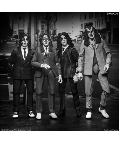 【予約】KISS キッス/ 地獄への接吻 Dressed to Kill アルバムカバー 7インチ アクションフィギュア 4PK　[ネカ]