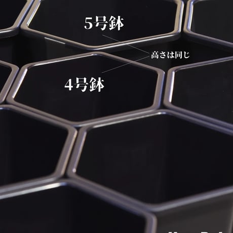ヘキサポット　5号　ブラック