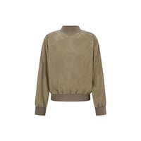AMOMENTO “Cupro Ribbed Pullover”