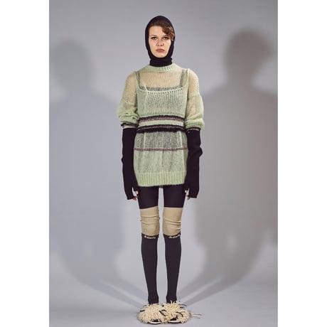 ACCORDION “SHEER MOHAIR PULLOVER”