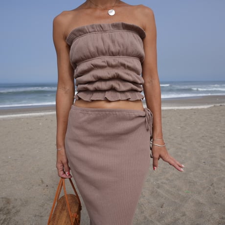 【Willow】Shirring bare Top