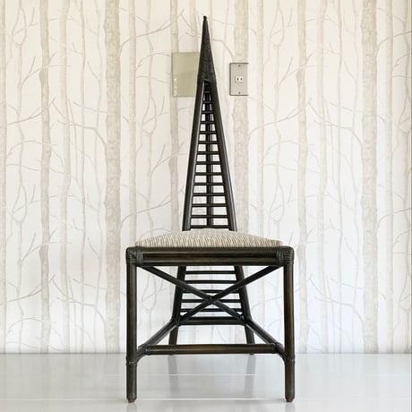 【ユーズド品】CASABLANCA カサブランカ　ラタン ハイバックチェア（H120cm）  オブジェチェア