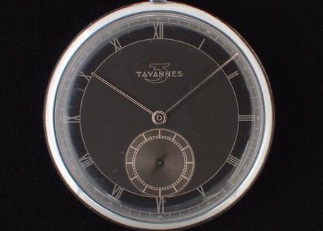 BB-34D  タバン チャコールグレー ツートンダイヤル　TAVANNES　Charcoal gray dial　　薄型懐中時計