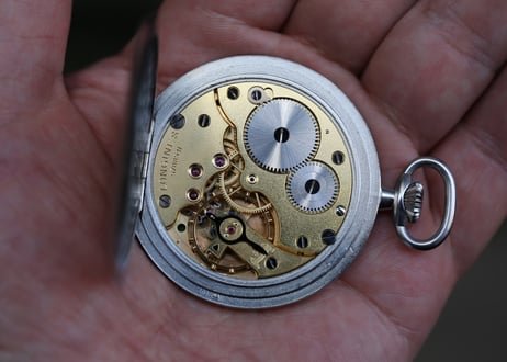 BB-22B  ロンジン　LONGINES　Cal.37.93　ポーセリンダイヤル　懐中時計