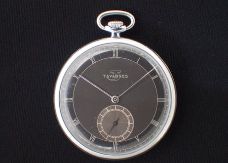 BB-34D  タバン チャコールグレー ツートンダイヤル　TAVANNES　Charcoal gray dial　　薄型懐中時計