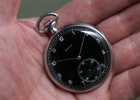BB-23B  ゼニス　ZENITH　Cal.18.28.1.PE　ブラックミラーダイヤル　懐中時計
