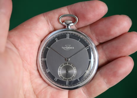 BB-34D  タバン チャコールグレー ツートンダイヤル　TAVANNES　Charcoal gray dial　　薄型懐中時計