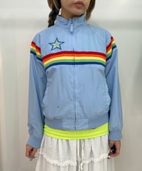 vintage rainbow zip up  nylon jacket