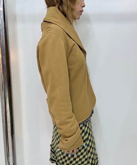 vintage camel brown graphic hooded jacket