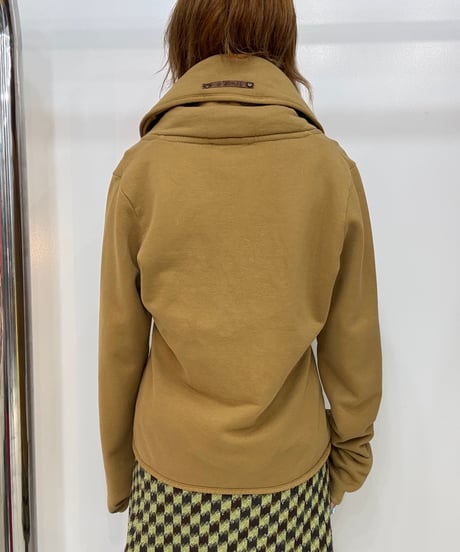 vintage camel brown graphic hooded jacket