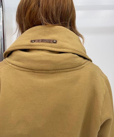 vintage camel brown graphic hooded jacket