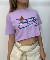 vintage butterfly printed cropped tee