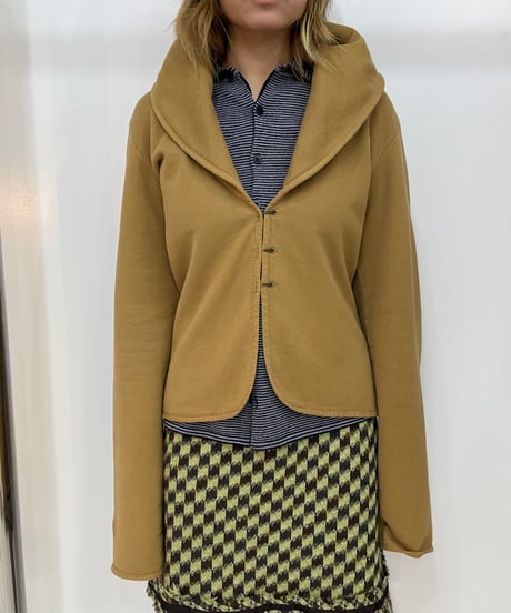 vintage camel brown graphic hooded jacket
