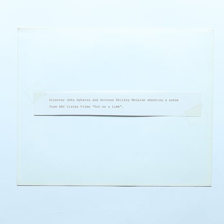 ジョン・ダイクストラ( John Dykstra) ヴィンテージプレスフォト / シャーリー・マクレーン「アウト・オン・ア・リム（Out on a Limb）」撮影風景(1986)