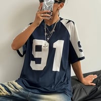 ダンス衣装に フットボール 星 メッシュ シャツ 紺 黒 緑 茶 白 ナンバリング ダンス チア ヒップホップ レディース ガールズ 大量オーダー 衣装