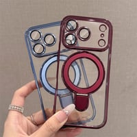 クリア iphone18pro/17pro/16e/17e ケース スマホケース スタンド 付き iphone16/15 マグセーフ ケース カメラフィルム付き R267