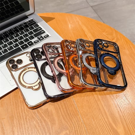 【カメラフィルム付き】くびれ iphone17e/16e クリア ケース スタンド付き magsafe対応 iphone17/16 ケース キラキラ R491