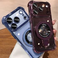 iphone18pro/17/16 マグセーフ ケース iphone16plus/17air ケース クリア カメラフィルム付き 隠れスタンド R224
