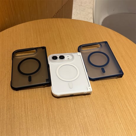 【magsafe対応】iphone duo ケース 半透明 ヒンジ保護 iphone duo ケース 全面保護 マット R516