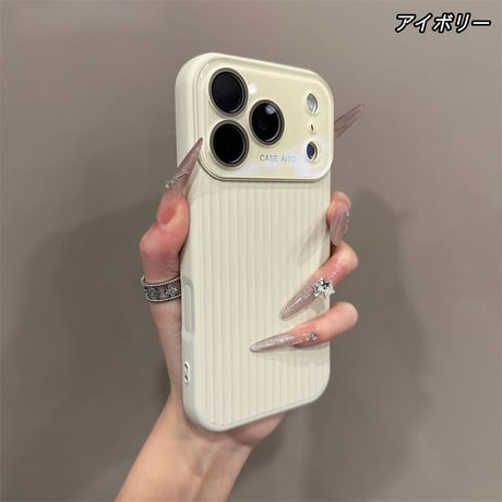 シリコン iphone17/17pro ケース 縦ラインデザイン スマホ ケース カメラ 保護 R500