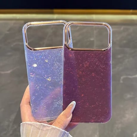 iphone18pro/17pro/16 ケース キラキラ iphone17 ケース かわいい シェル柄 【プレゼントでカメラ保護リング付き】 R152