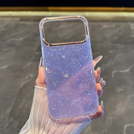iphone18pro/17pro/16 ケース キラキラ iphone17 ケース かわいい シェル柄 【プレゼントでカメラ保護リング付き】 R152