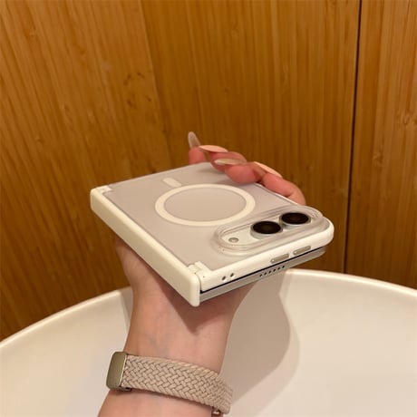 【magsafe対応】iphone duo ケース 半透明 ヒンジ保護 iphone duo ケース 全面保護 マット R516