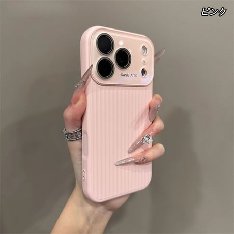 シリコン iphone17/17pro ケース 縦ラインデザイン スマホ ケース カメラ 保護 R500